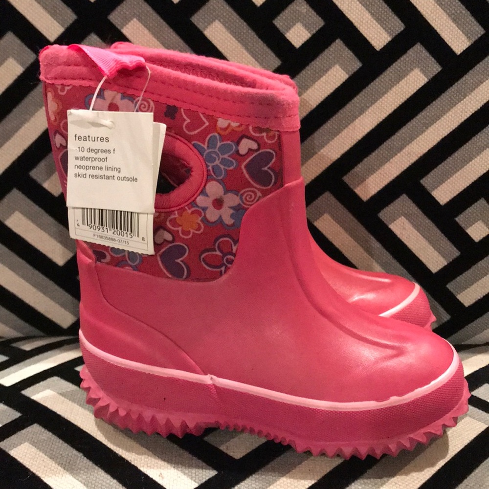 Circo girls pink rain boots size Small 5-6